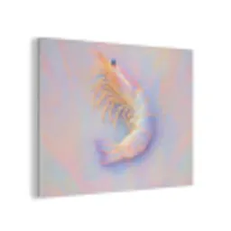 Garnaal - Subtiele structuur - Blauw - Roze PET vilt klein -3d