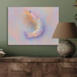 Garnaal - Subtiele structuur - Blauw - Roze PET vilt klein -sfeer2