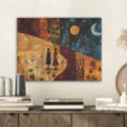 Silhouetten - Abstract - Zon - Maan PET vilt klein -sfeer1