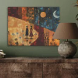 Silhouetten - Abstract - Zon - Maan PET vilt klein -sfeer2