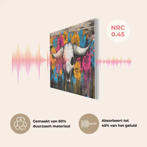 Schedel - Bloemen - Graffiti PET vilt middel -USP_NL