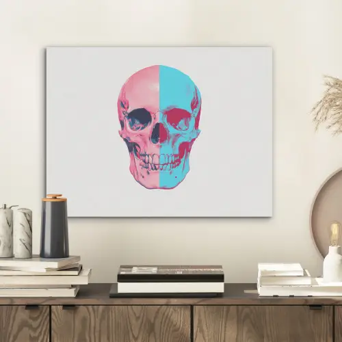 Schedel - Grafisch - Roze - Verdeeld PET vilt klein -sfeer1