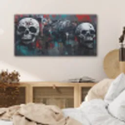 Schedels - Graffiti - Abstract PET vilt middel -sfeer3