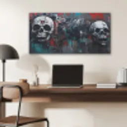 Schedels - Graffiti - Abstract PET vilt middel -sfeer5