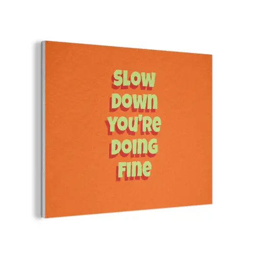 Slow down you're doing fine - Oranje - Simple PET vilt klein -3d
