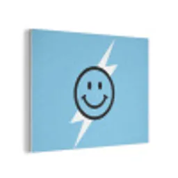 Smiley - Blauw - Bliksem PET vilt klein -3d