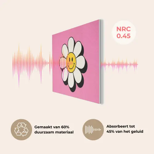 Smiley - Bloem - Roze PET vilt klein -USP_NL