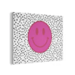 Smiley - Roze - Stippen PET vilt klein -3d