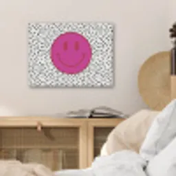 Smiley - Roze - Stippen PET vilt klein -sfeer3