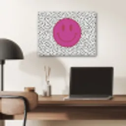 Smiley - Roze - Stippen PET vilt klein -sfeer5