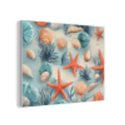 Zeesterren - Schelpen - Illustratie - Zand PET vilt klein -3d