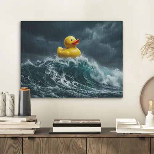 Storm - Badeend - Golven PET vilt klein -sfeer1