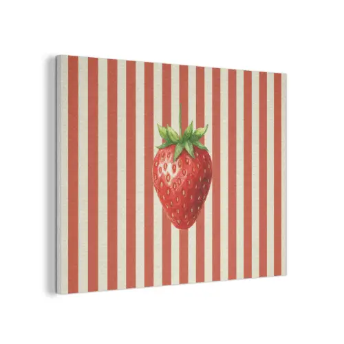 Aardbei - Strepen - Rood PET vilt klein -3d