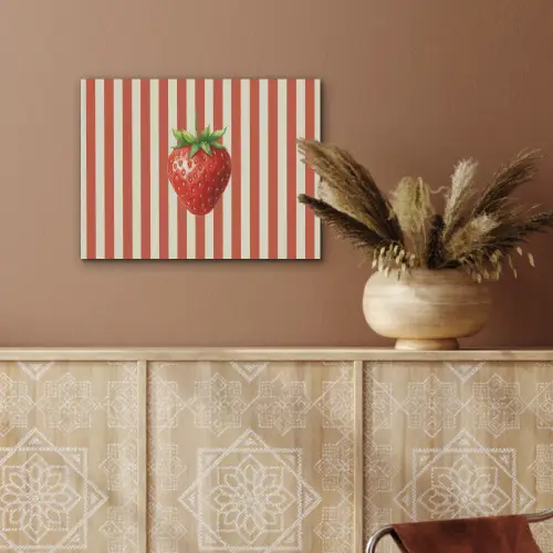 Aardbei - Strepen - Rood PET vilt klein -sfeer4