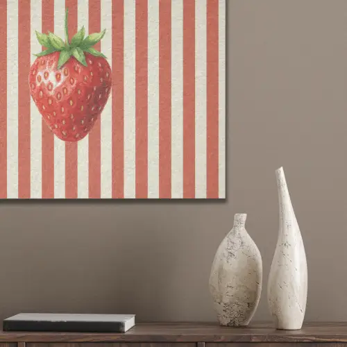 Aardbei - Strepen - Rood PET vilt klein -sfeer6_closeup