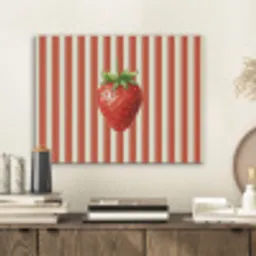 Aardbei - Strepen - Rood PET vilt klein -sfeer1