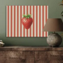 Aardbei - Strepen - Rood PET vilt klein -sfeer2