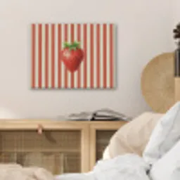 Aardbei - Strepen - Rood PET vilt klein -sfeer3