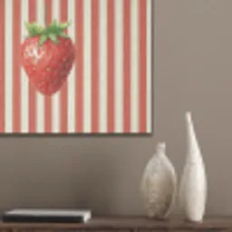 Aardbei - Strepen - Rood PET vilt klein -sfeer6_closeup