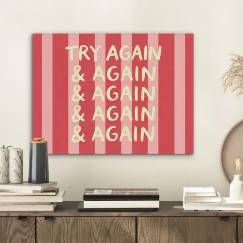 Strepen - Rood - Try again PET vilt klein -sfeer1