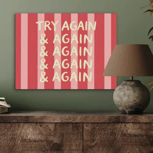 Strepen - Rood - Try again PET vilt klein -sfeer2