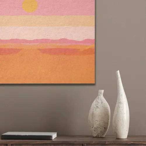 Zon - Abstract - Landschap - Oranje PET vilt klein -sfeer6_closeup
