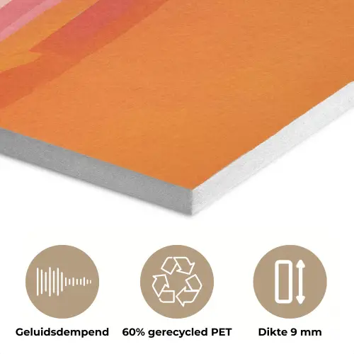 Zon - Abstract - Landschap - Oranje PET vilt klein -closeup_NL