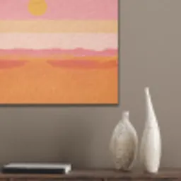 Zon - Abstract - Landschap - Oranje PET vilt klein -sfeer6_closeup