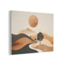 Zon - Heuvels - Boom - Abstract PET vilt klein -3d