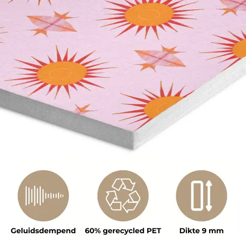 Zon - Patroon - Roze PET vilt klein 837 -closeup_NL