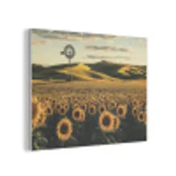 Zonnebloem - Veld - Windmolen PET vilt klein -3d