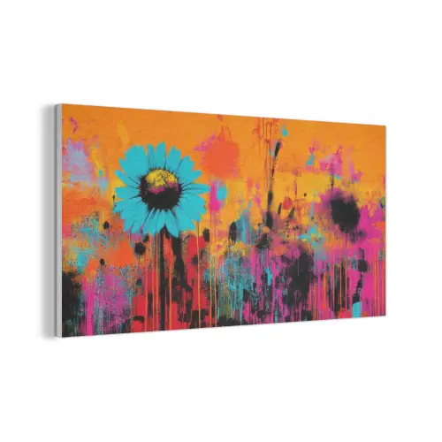 Zonnebloemen - Abstract - Oranje PET vilt middel -3d