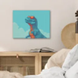 T-Rex - Blauw - Wolken - Zonnebril PET vilt klein -sfeer3
