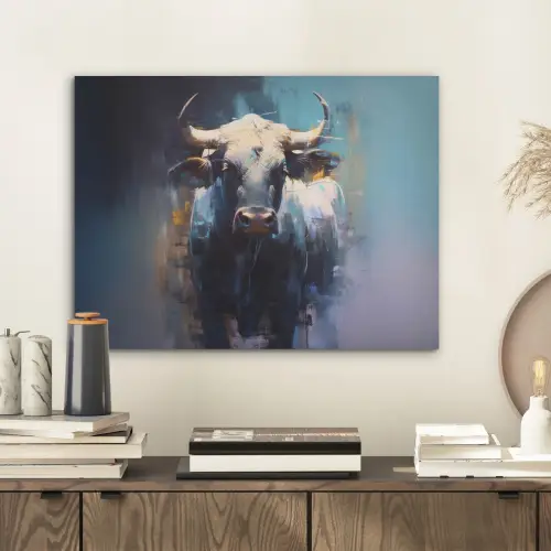 Stier - Zwart - Abstract - Horens PET vilt klein -sfeer1