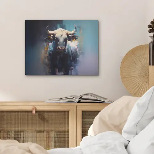 Stier - Zwart - Abstract - Horens PET vilt klein -sfeer3