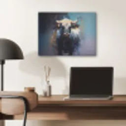 Stier - Zwart - Abstract - Horens PET vilt klein -sfeer5