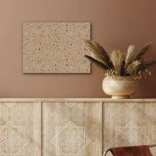 Terrazzo - Patroon - Beige PET vilt klein 837 -sfeer4