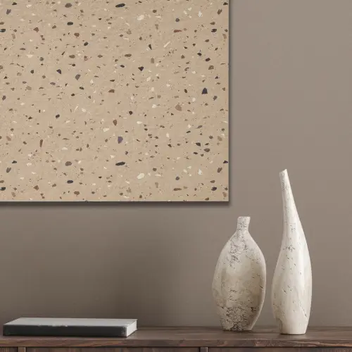 Terrazzo - Patroon - Beige PET vilt klein 837 -sfeer6_closeup