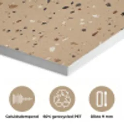 Terrazzo - Patroon - Beige PET vilt klein 837 -closeup_NL