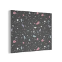 Terrazzo - Patroon - Zwart - Zacht PET vilt klein 837 -3d