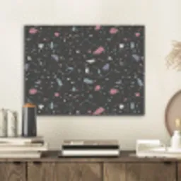 Terrazzo - Patroon - Zwart - Zacht PET vilt klein 837 -sfeer1