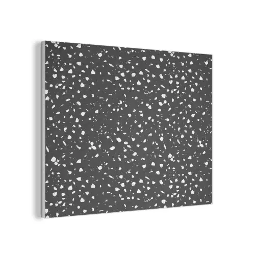 Terrazzo - Patroon - Zwart - Wit PET vilt klein 837 -3d
