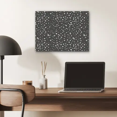 Terrazzo - Patroon - Zwart - Wit PET vilt klein 837 -sfeer5