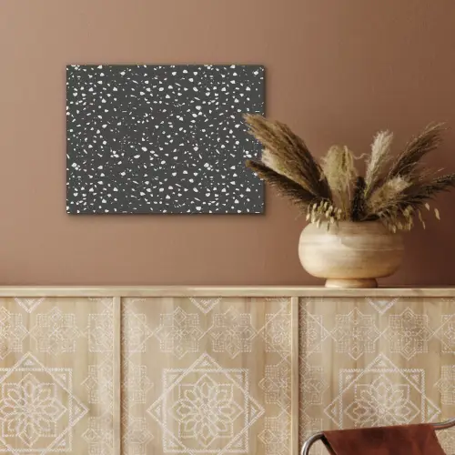 Terrazzo - Patroon - Zwart - Wit PET vilt klein 837 -sfeer4