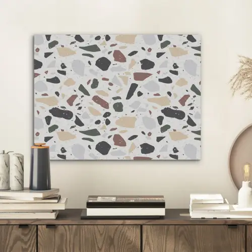 Terrazzo - Patroon - Kleurrijk - Klei PET vilt klein 837 -sfeer1