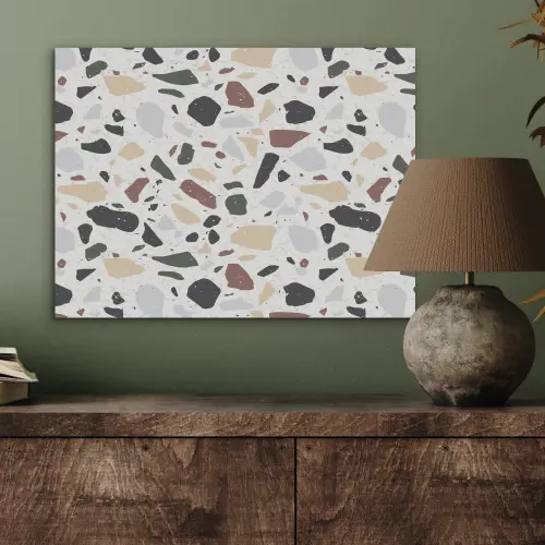 Terrazzo - Patroon - Kleurrijk - Klei PET vilt klein 837 -sfeer2