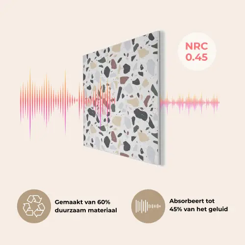 Terrazzo - Patroon - Kleurrijk - Klei PET vilt klein 837 -USP_NL