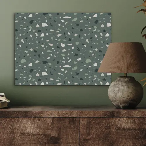 Terrazzo - Patroon - Kleurrijk - Groen PET vilt klein 837 -sfeer2