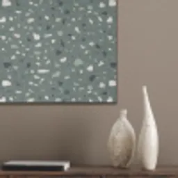 Terrazzo -  Patroon - Kleurrijk - Groen PET vilt klein 837 -sfeer6_closeup