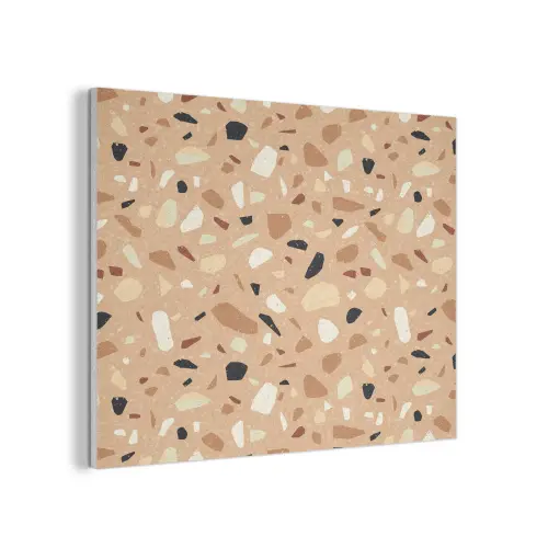 Terrazzo - Patroon - Kleurrijk - Oranje PET vilt klein 837 -3d